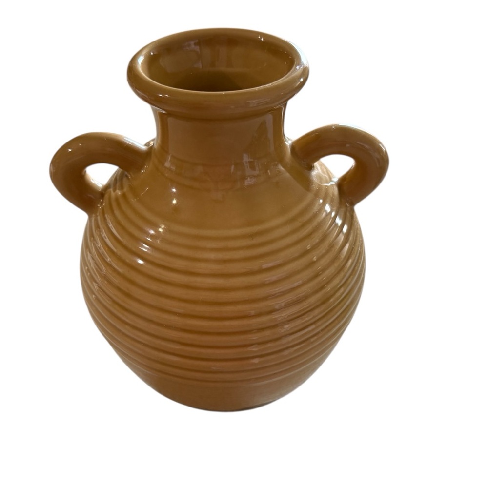 Vintage Style Tan Ceramic Vase